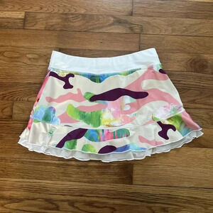 Sofibella Skirt Skort Colorful Watercolor Tie Dye Brushstrokes Women's Size XS